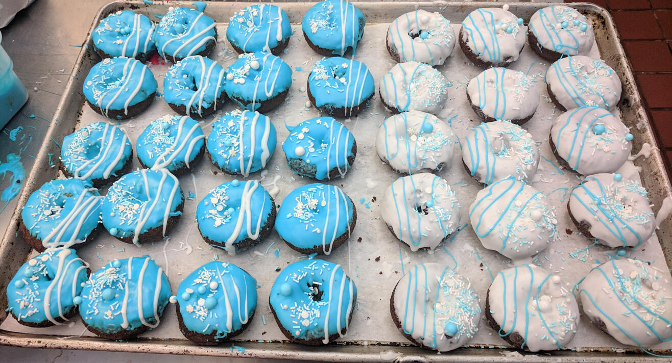 various christmas chocolate cake donuts